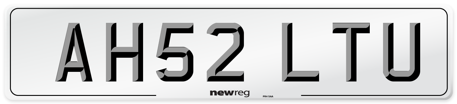AH52 LTU Number Plate from New Reg
